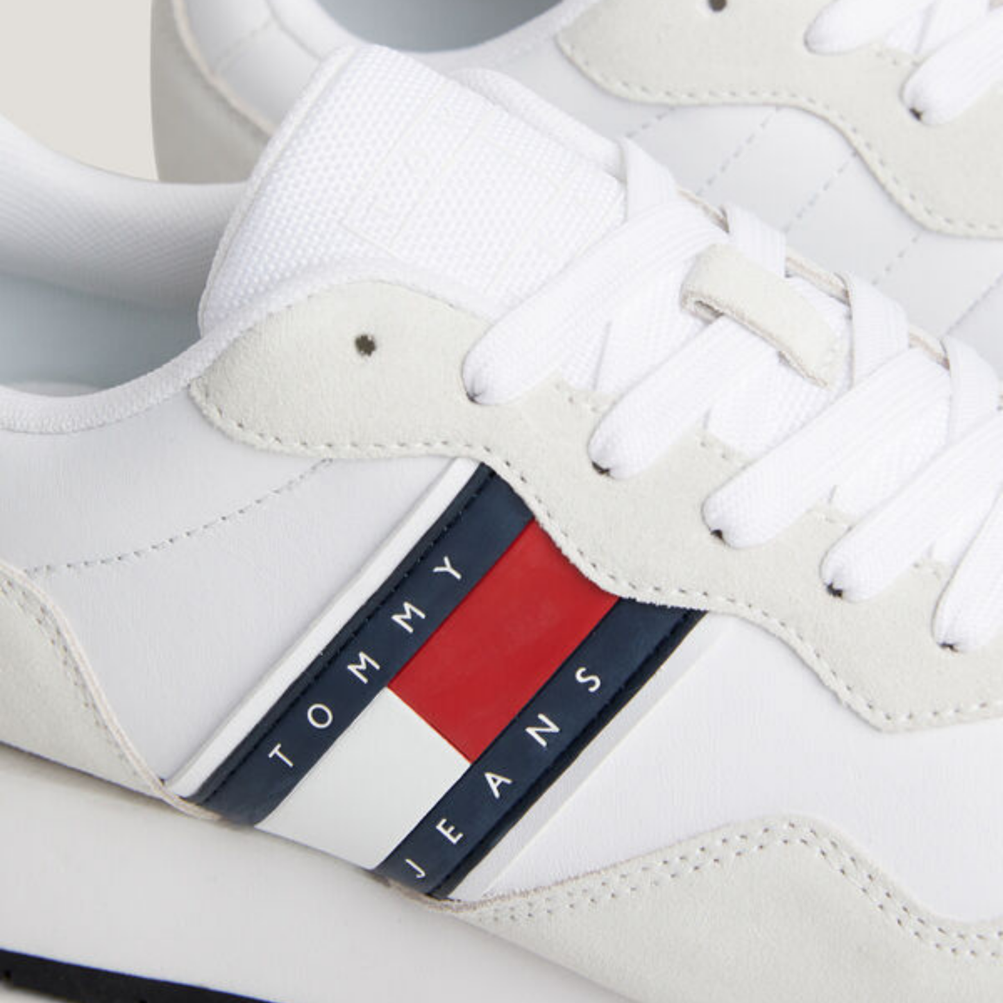 tommy Mixed Texture Contrast Midsole Trainers