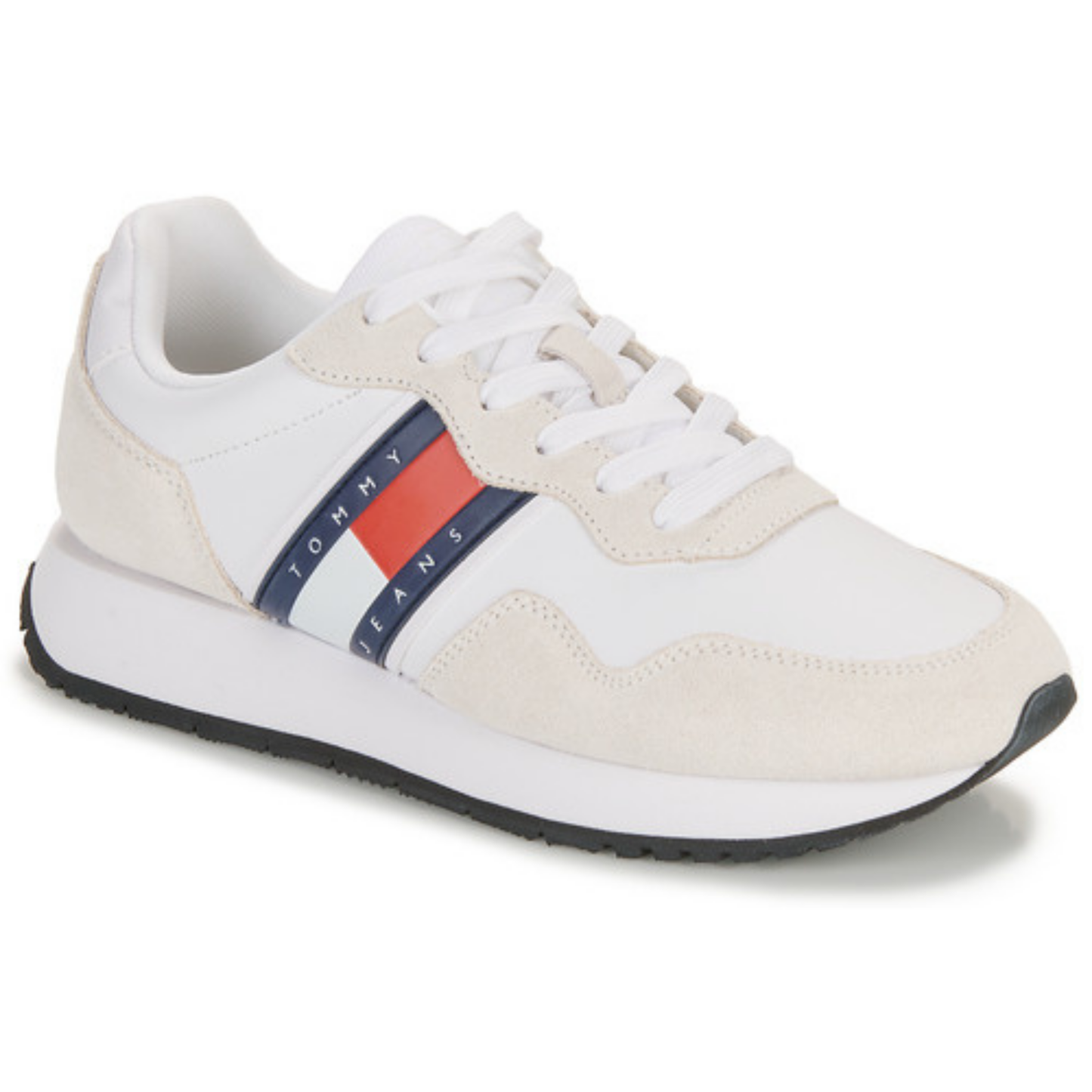 tommy Mixed Texture Contrast Midsole Trainers