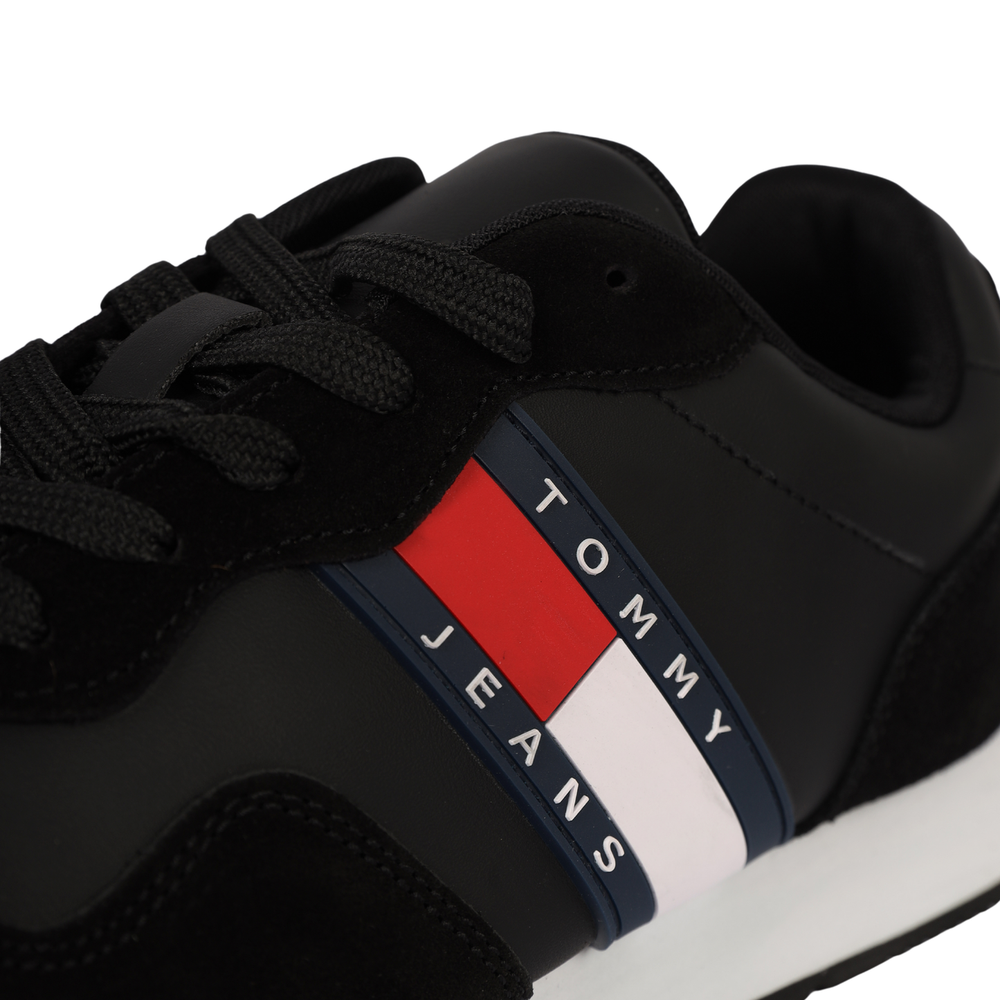 Tommy Jeans Men's Retro Leather TJM ESS Sneaker BLACK