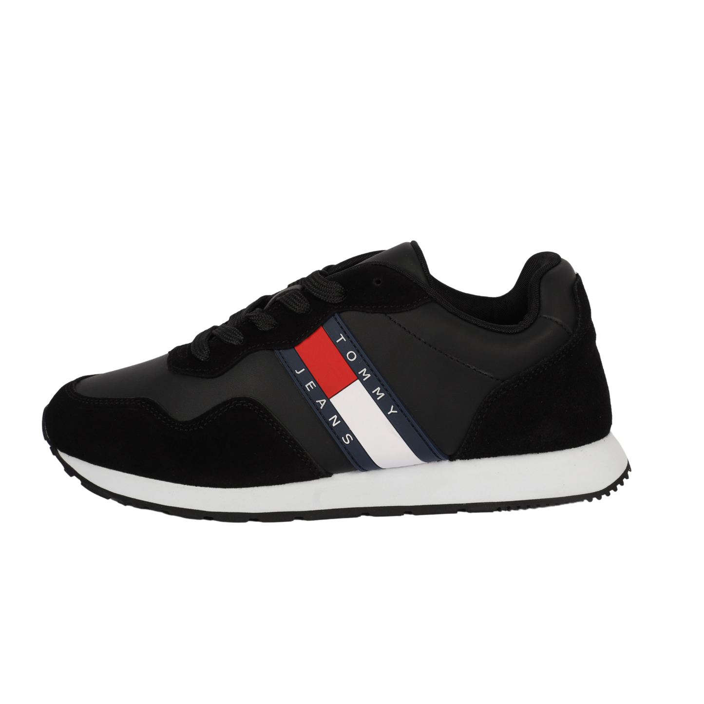 Tommy Jeans Men's Retro Leather TJM ESS Sneaker BLACK