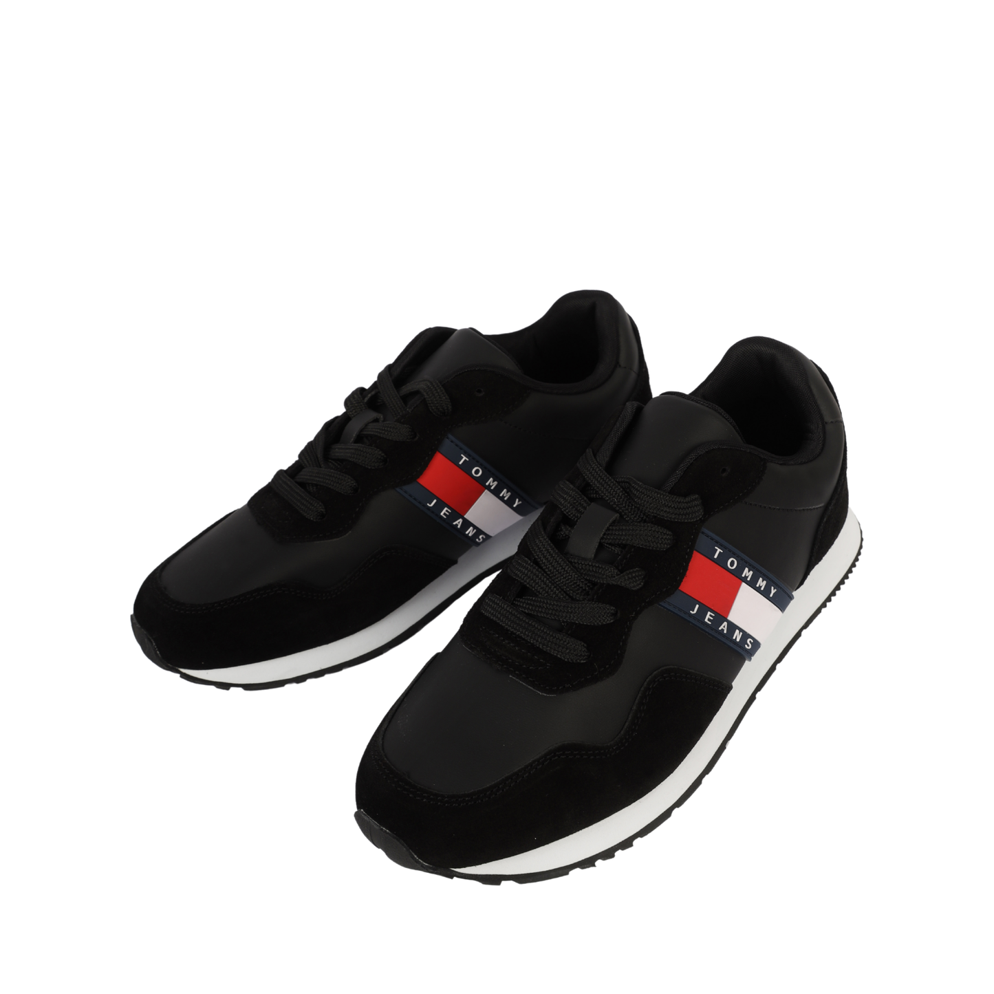 Tommy Jeans Men's Retro Leather TJM ESS Sneaker BLACK