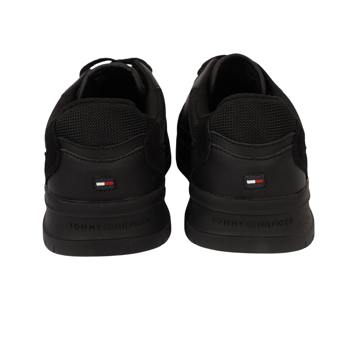 Tommy Hilfiger TH Basket Core Leather Trainers. BLACK