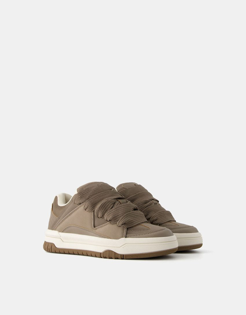 Bershka Chunky Low Top Trainers