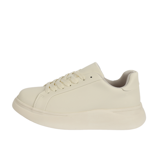 ZARA MONOCHROME CHUNKY SOLE SNEAKERS - BEIGE