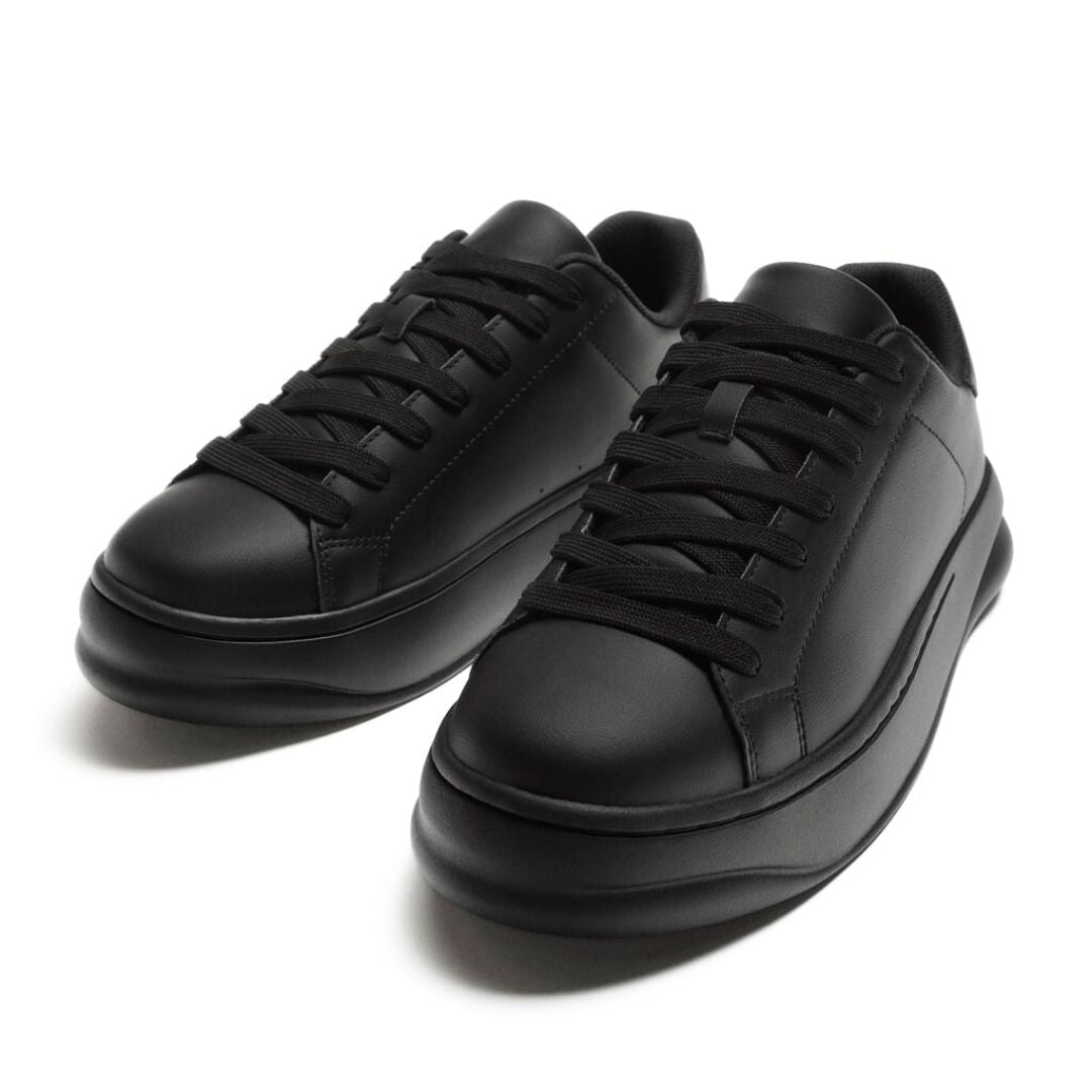 ZARA MONOCHROME CHUNKY SOLE SNEAKERS -BLACK