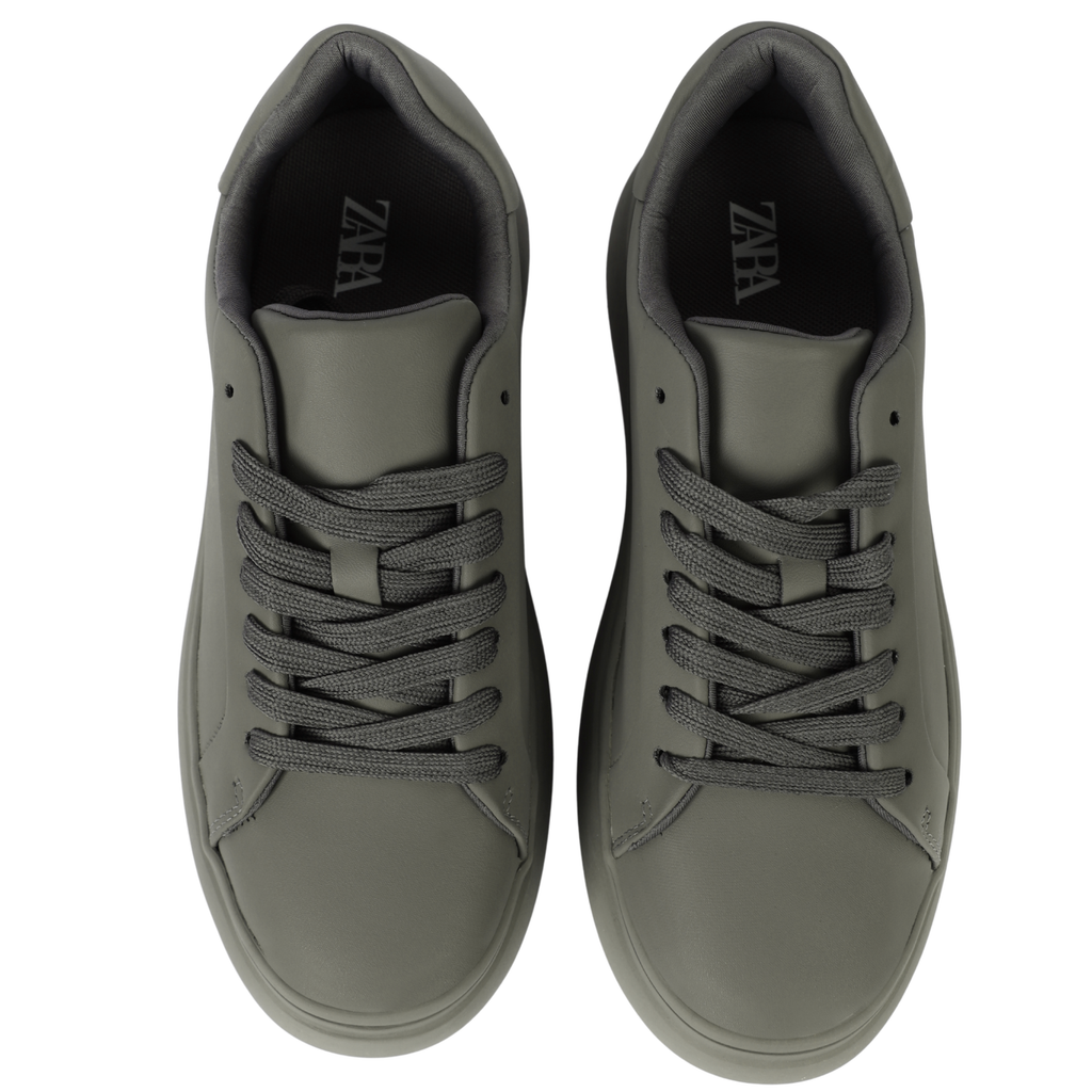 ZARA MONOCHROME CHUNKY SOLE SNEAKERS - GRAY