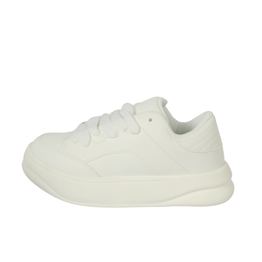 ZARA MONOCHROME CHUNKY SOLE SNEAKERS WHITE