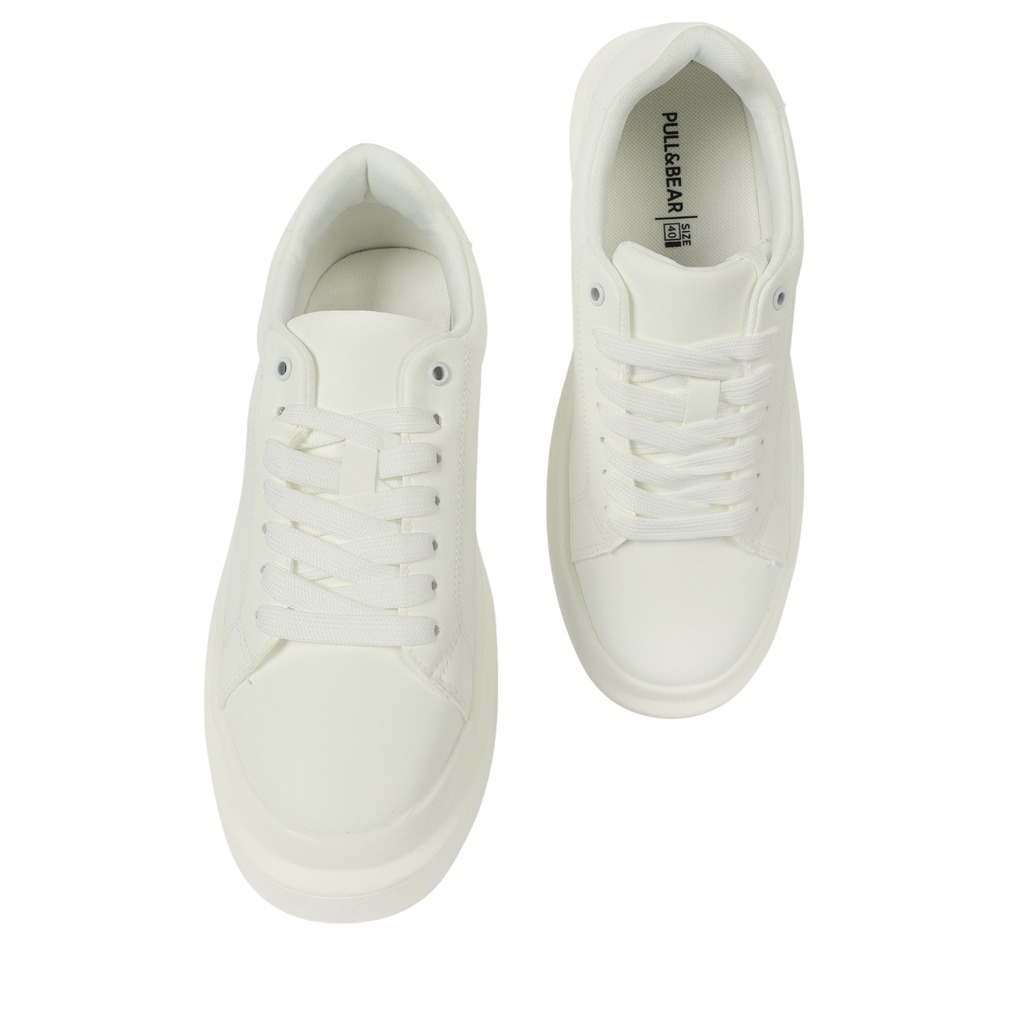 PULL&BEAR LIGHT WEIGHT SNEAKERS WHITE