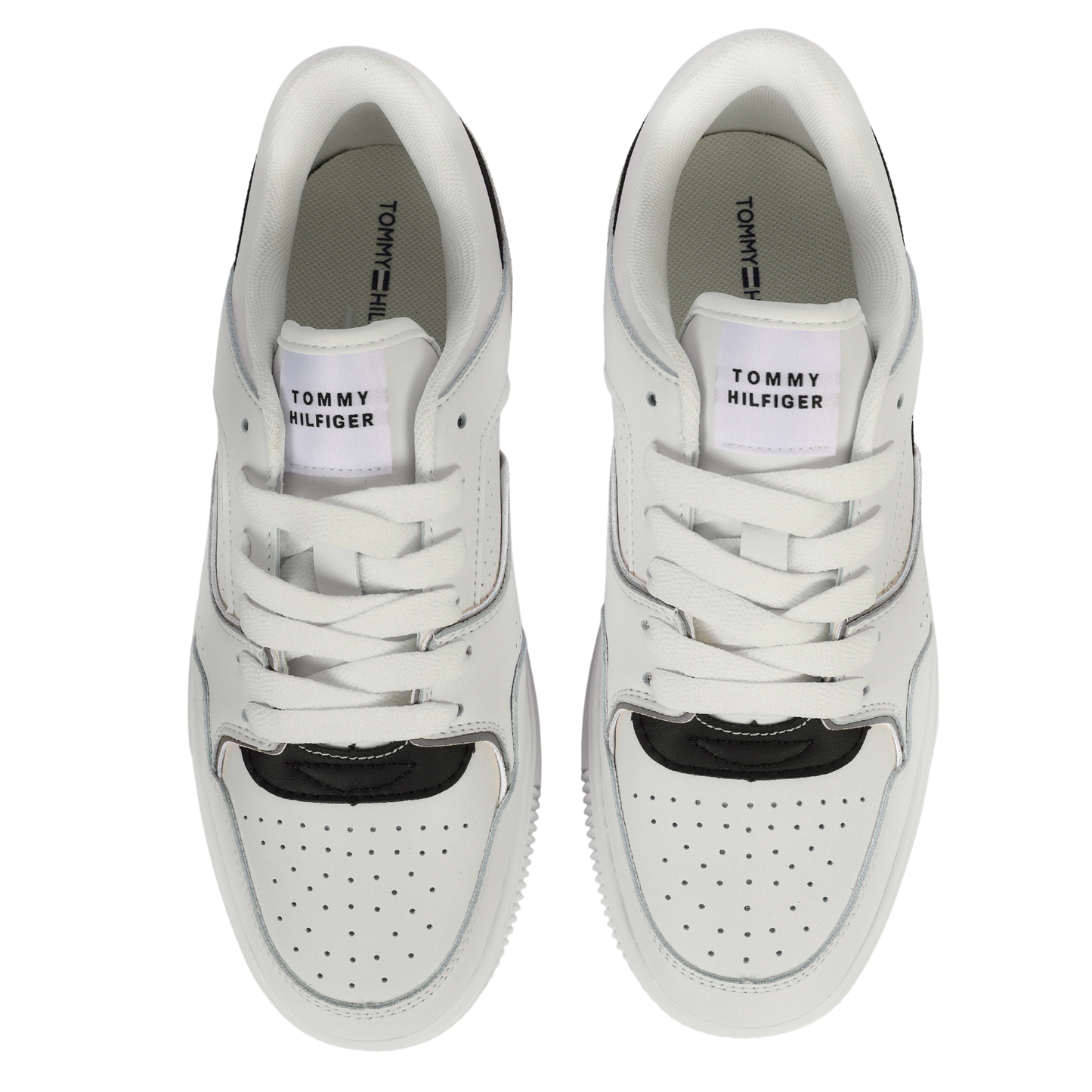 Tommy Hilfiger Essential Leather Lace-Up Sneakers WHITE