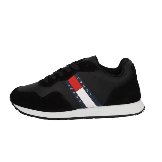 Tommy Jeans Men's Retro Leather TJM ESS Sneaker BLACK