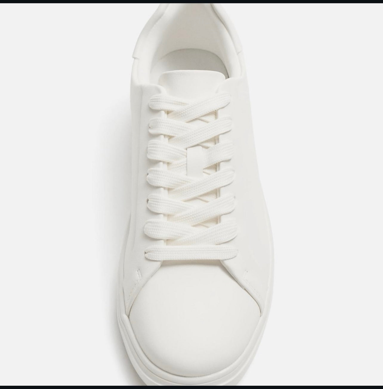 ZARA MONOCHROME CHUNKY SOLE SNEAKERS WHITE