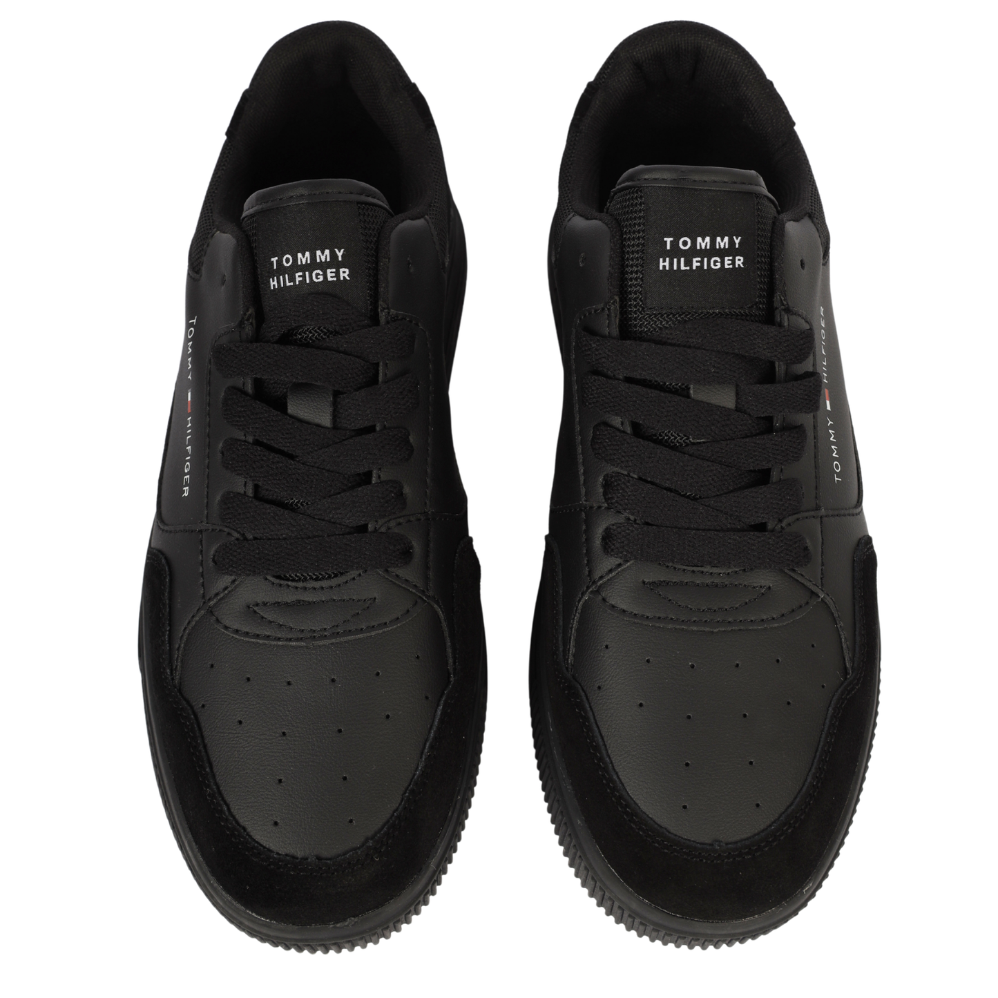 Tommy Hilfiger TH Basket Core Leather Trainers. BLACK