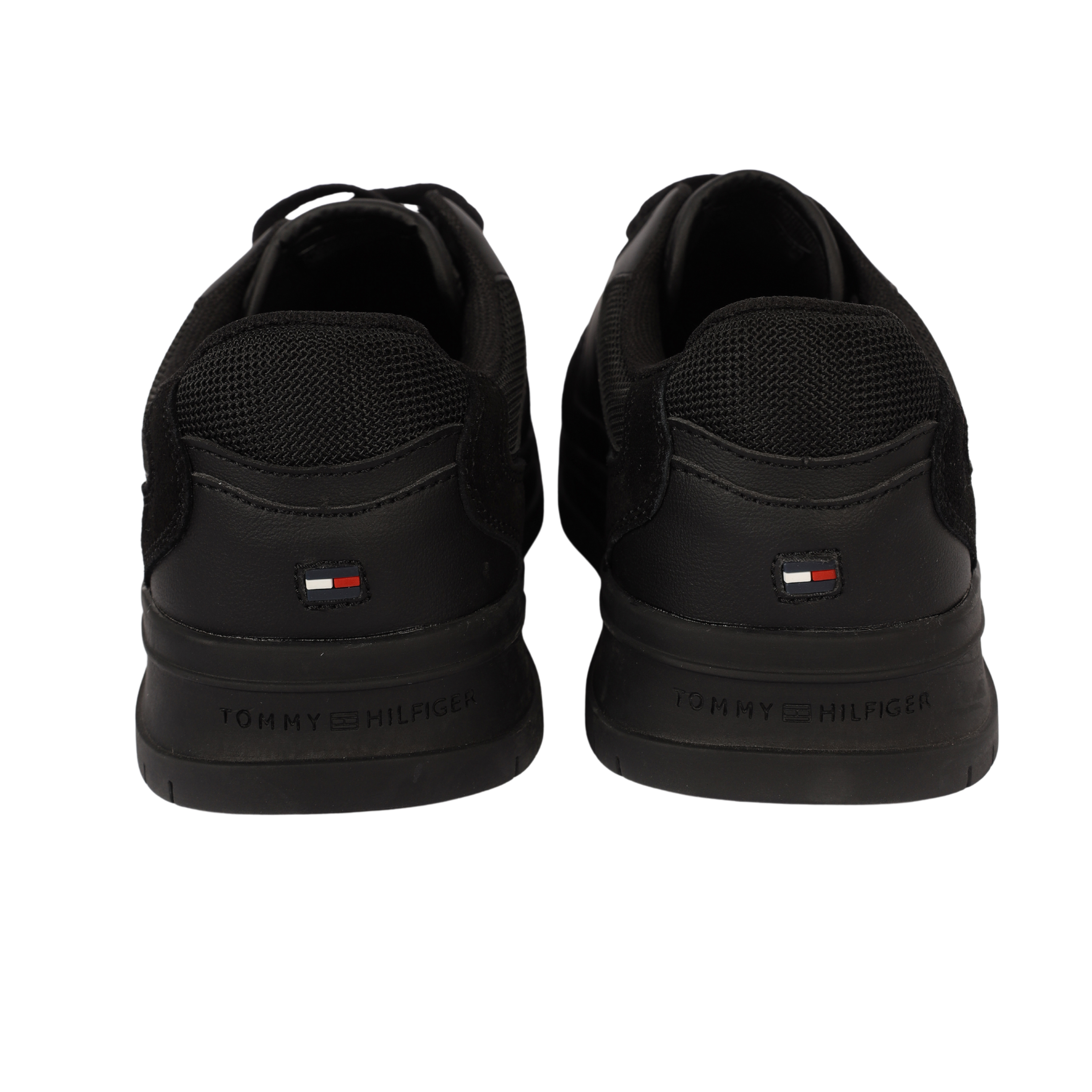 Tommy Hilfiger TH Basket Core Leather Trainers. BLACK