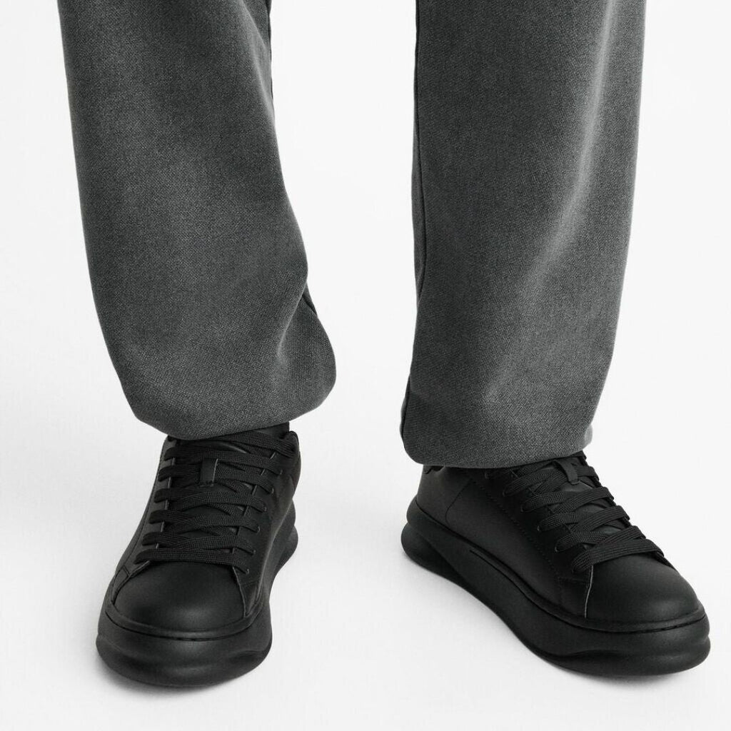 ZARA MONOCHROME CHUNKY SOLE SNEAKERS -BLACK