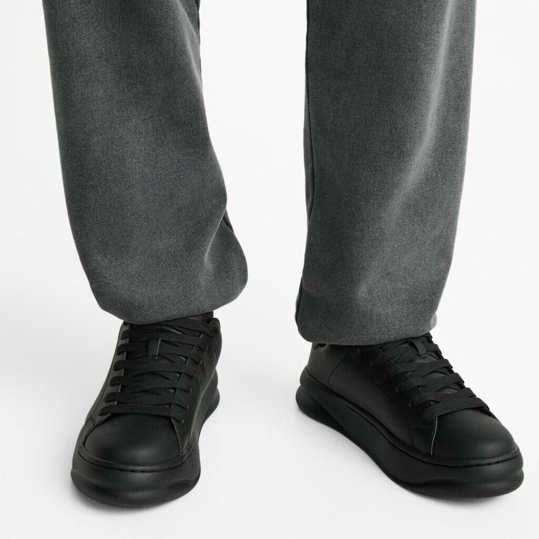 ZARA MONOCHROME CHUNKY SOLE SNEAKERS -BLACK
