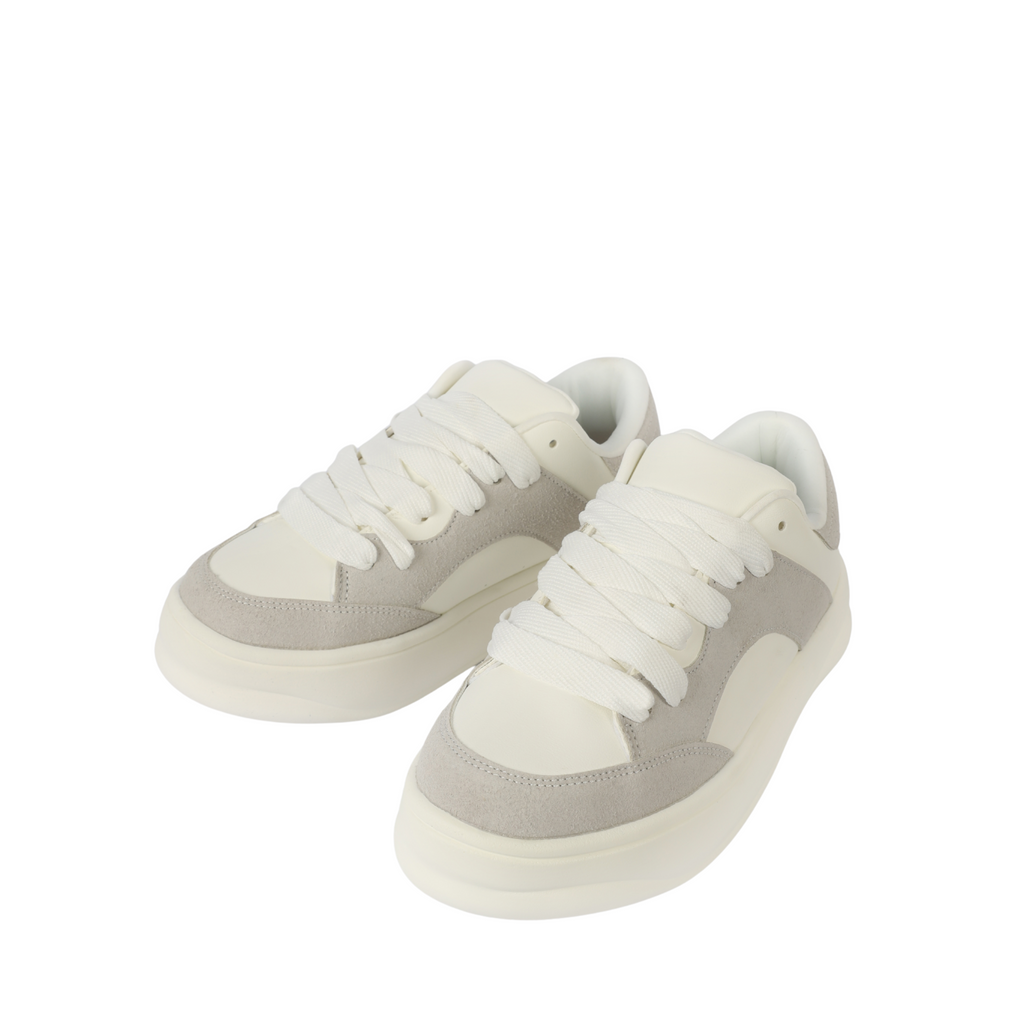ZARA MONOCHROME CHUNKY SOLE SNEAKERS WHITE & GRAY