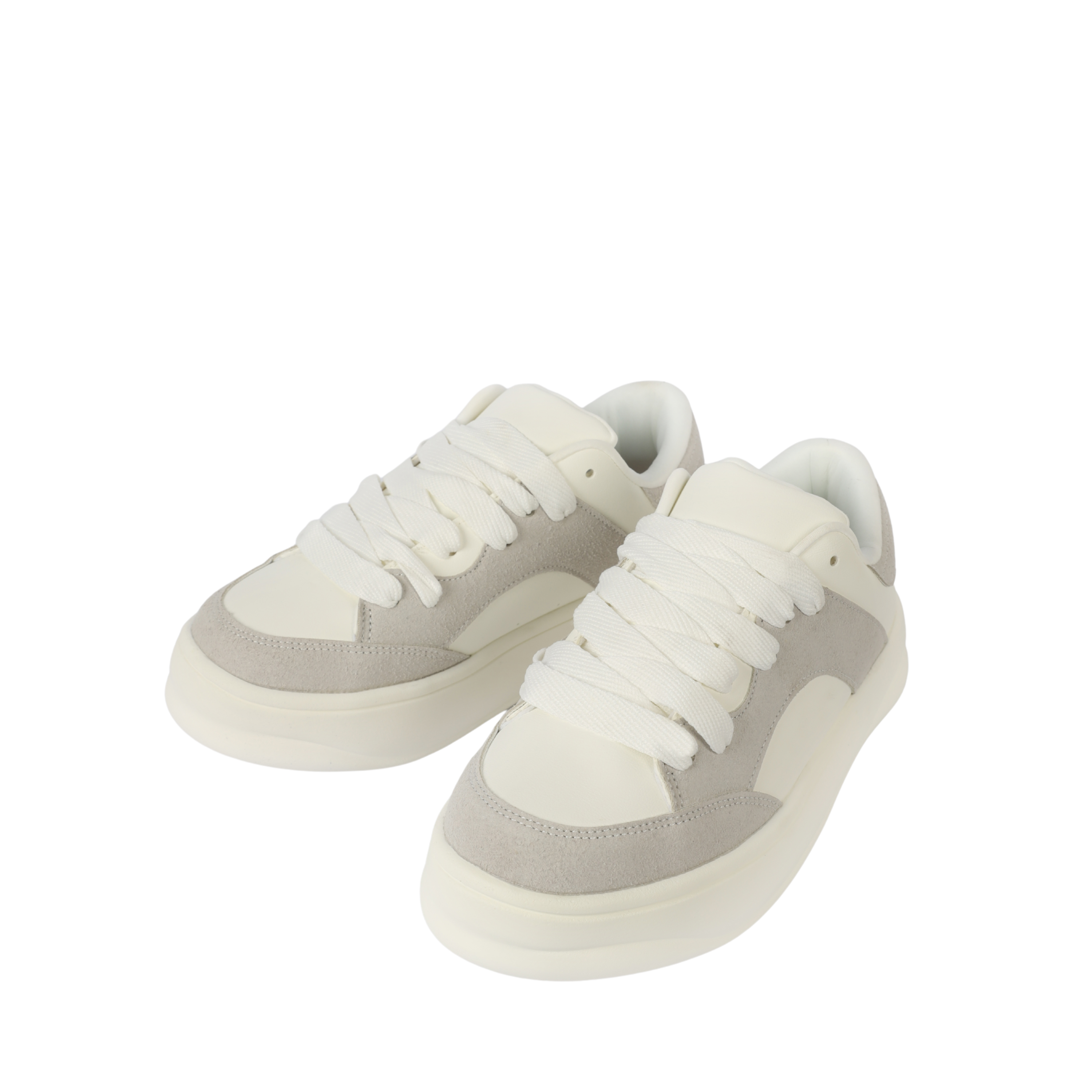 ZARA MONOCHROME CHUNKY SOLE SNEAKERS WHITE & GRAY