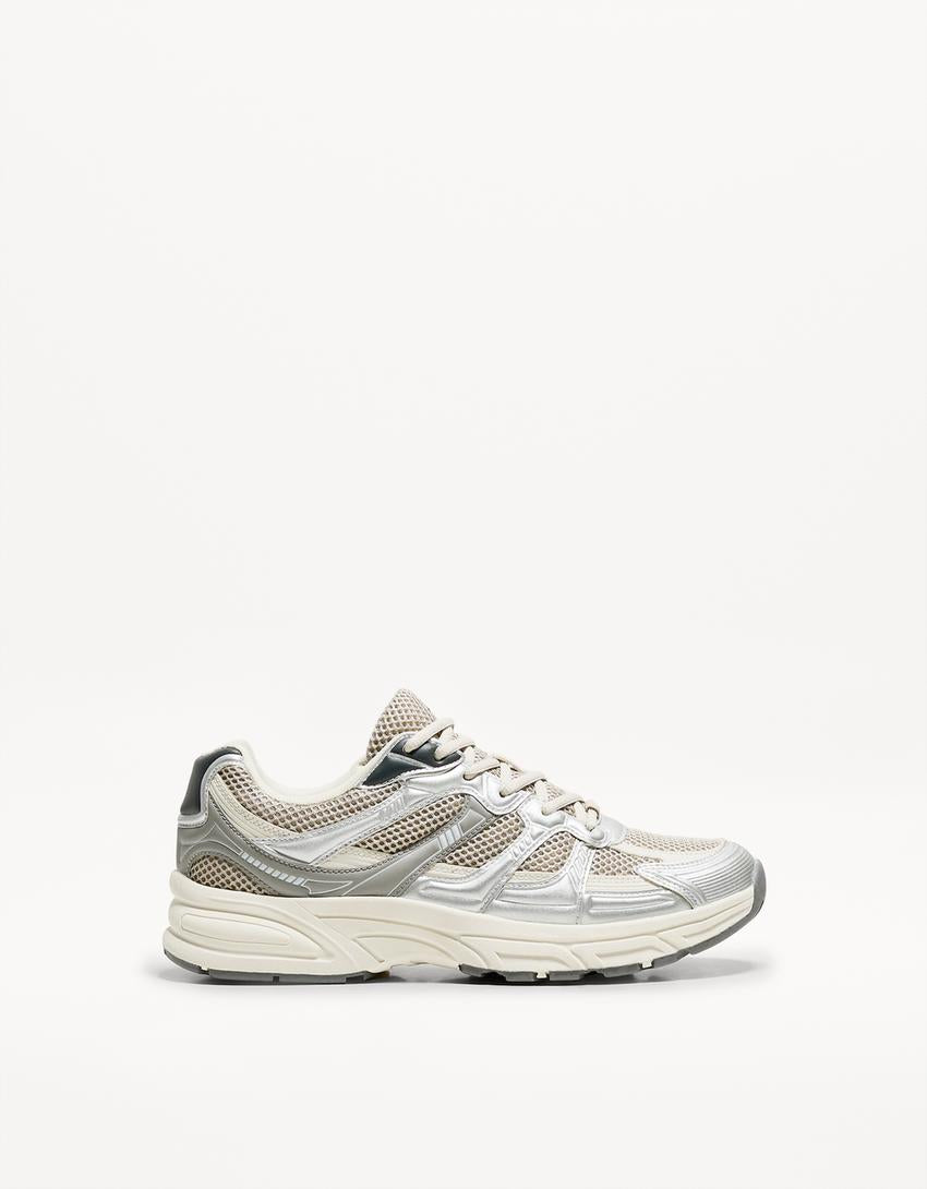 Bershka Contrast Studded Sole Sneakers