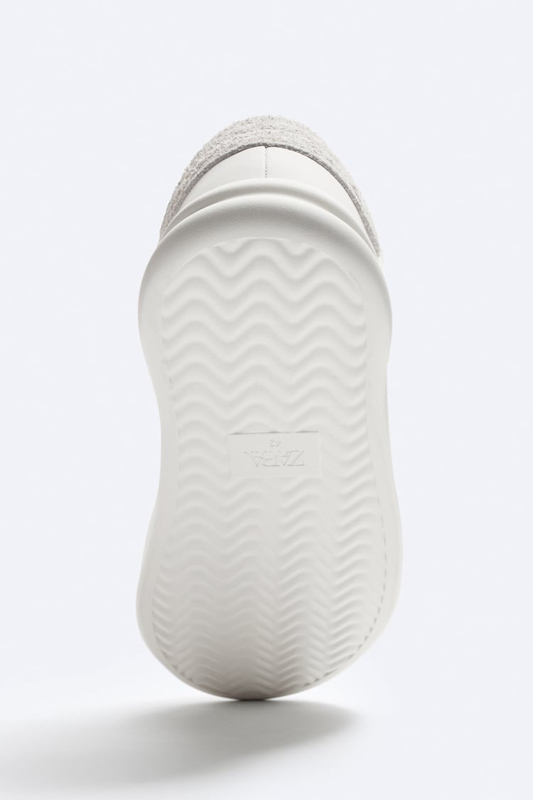 ZARA MONOCHROME CHUNKY SOLE SNEAKERS WHITE&BAIGE