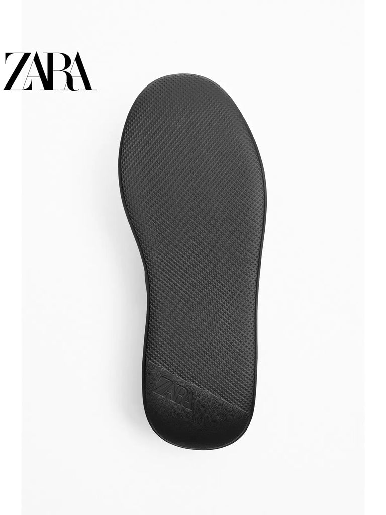 ZARA MONOCHROME CHUNKY SOLE SNEAKERS - BLACK