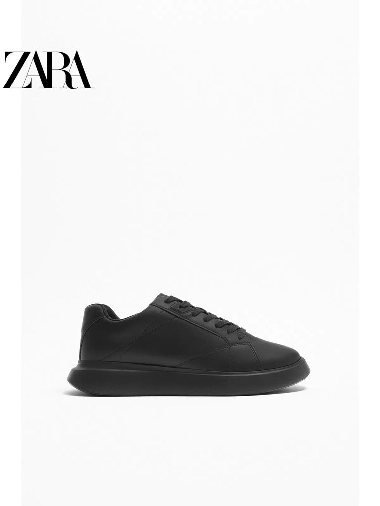 ZARA MONOCHROME CHUNKY SOLE SNEAKERS - BLACK