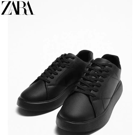 ZARA MONOCHROME CHUNKY SOLE SNEAKERS - BLACK