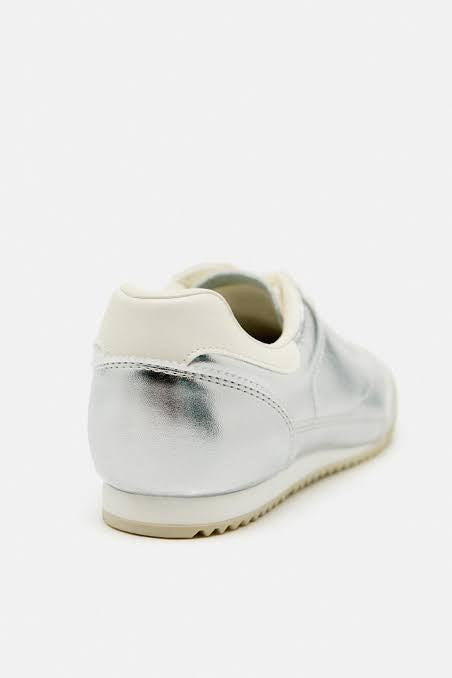 Zara metallic sneakers women