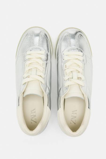 Zara metallic sneakers women